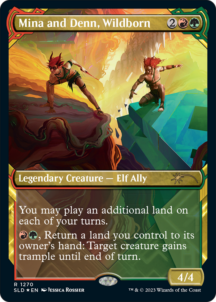 Mina and Denn, Wildborn (SLD-1270) [Secret Lair Drop]: (Showcase) Foil