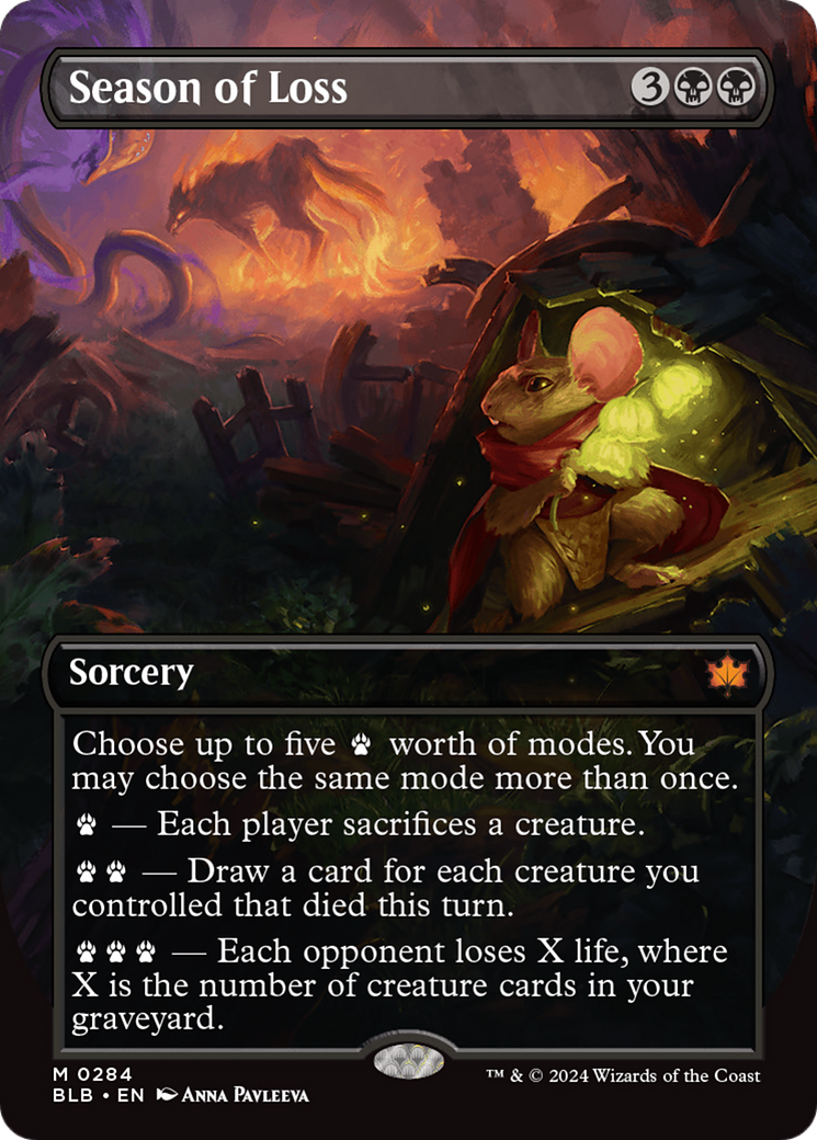 Season of Loss (BLB-284) [Bloomburrow]: (Showcase) (Borderless) Foil