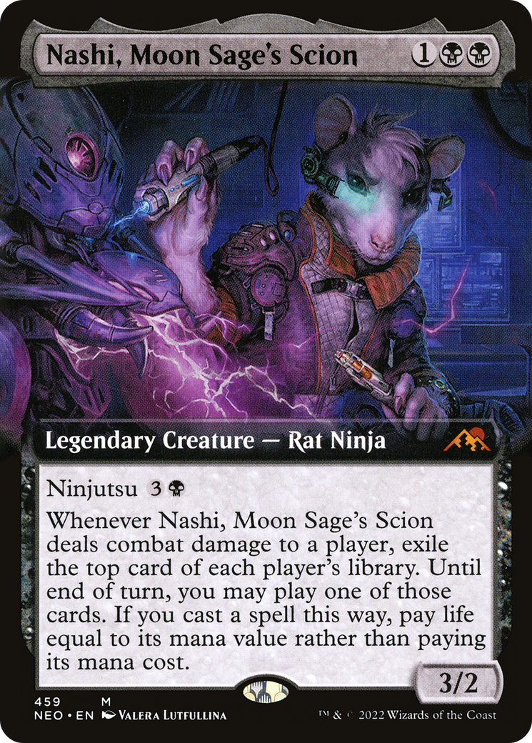 Nashi, Moon Sage's Scion (NEO-459) [Kamigawa: Neon Dynasty]: (Extended Art) Foil