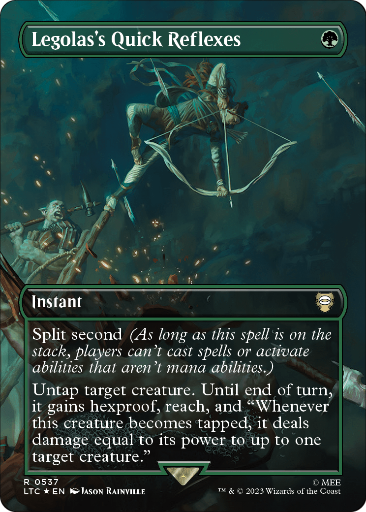 Legolas's Quick Reflexes (Borderless) (Surge Foil) (LTC-537) [Tales of Middle-earth Commander] Foil