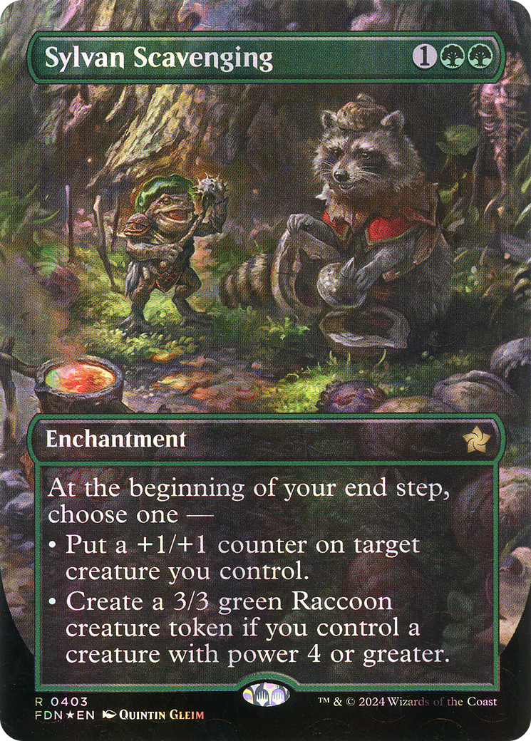 Sylvan Scavenging (FDN-403) [Foundations] (Borderless) Foil