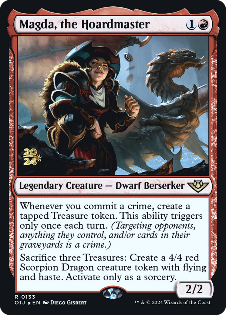 Magda, the Hoardmaster (PRE-133S) [Outlaws of Thunder Junction Promos] Foil
