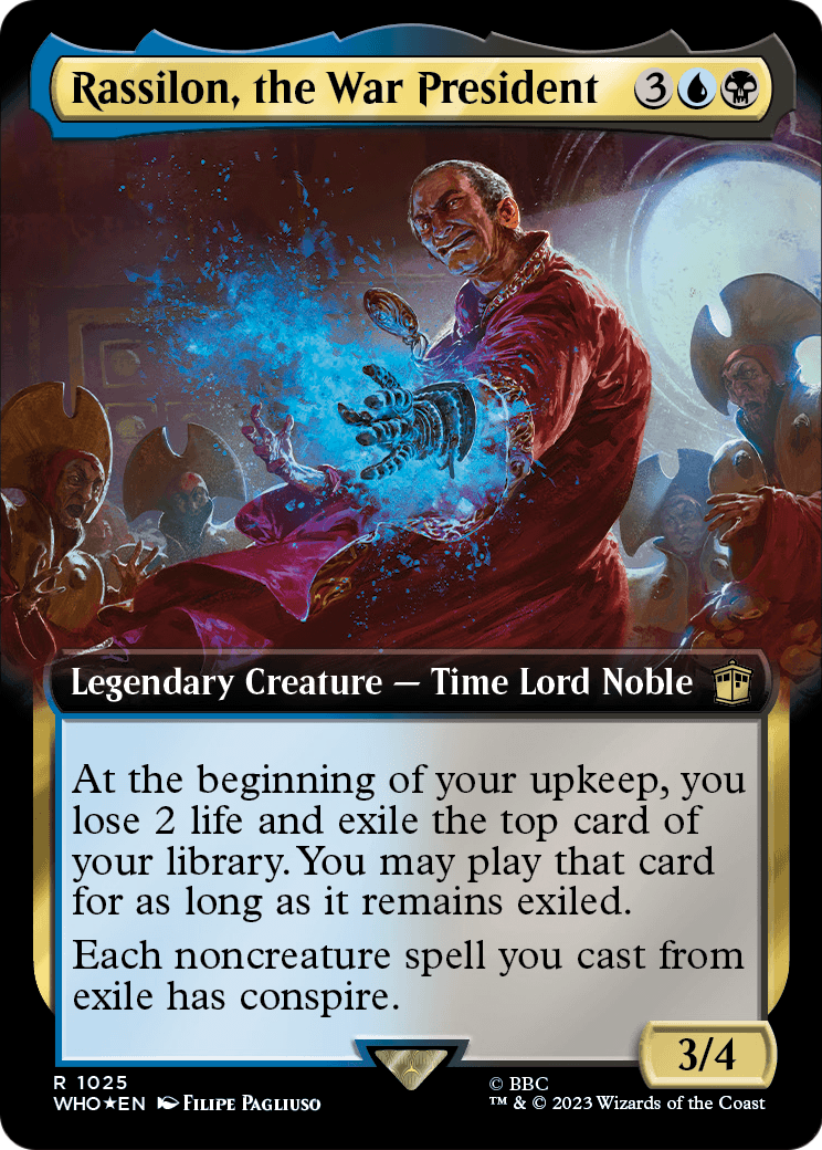 Rassilon, the War President (Extended Art) (Surge Foil) (WHO-1025) [Doctor Who] Foil