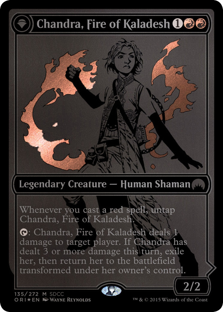 Chandra, Fire of Kaladesh // Chandra, Roaring Flame (MEDIA-135) [San Diego Comic-Con 2015]: (originpwdfc) Foil