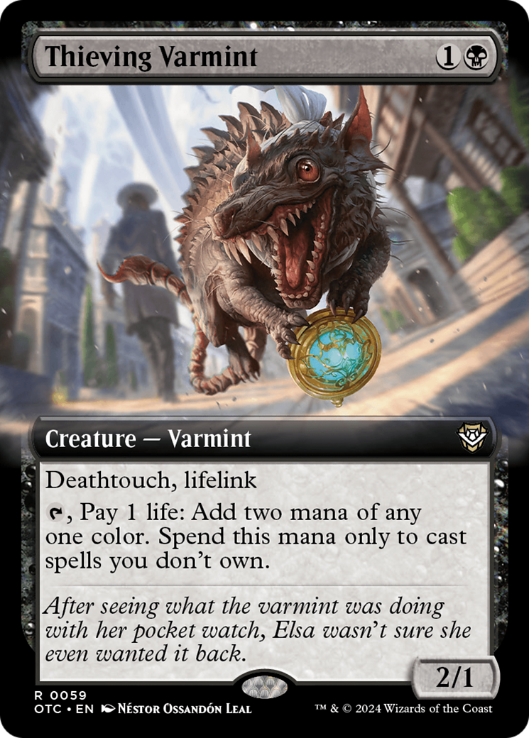 Thieving Varmint (OTC-059) [Outlaws of Thunder Junction Commander]: (Extended Art) Foil