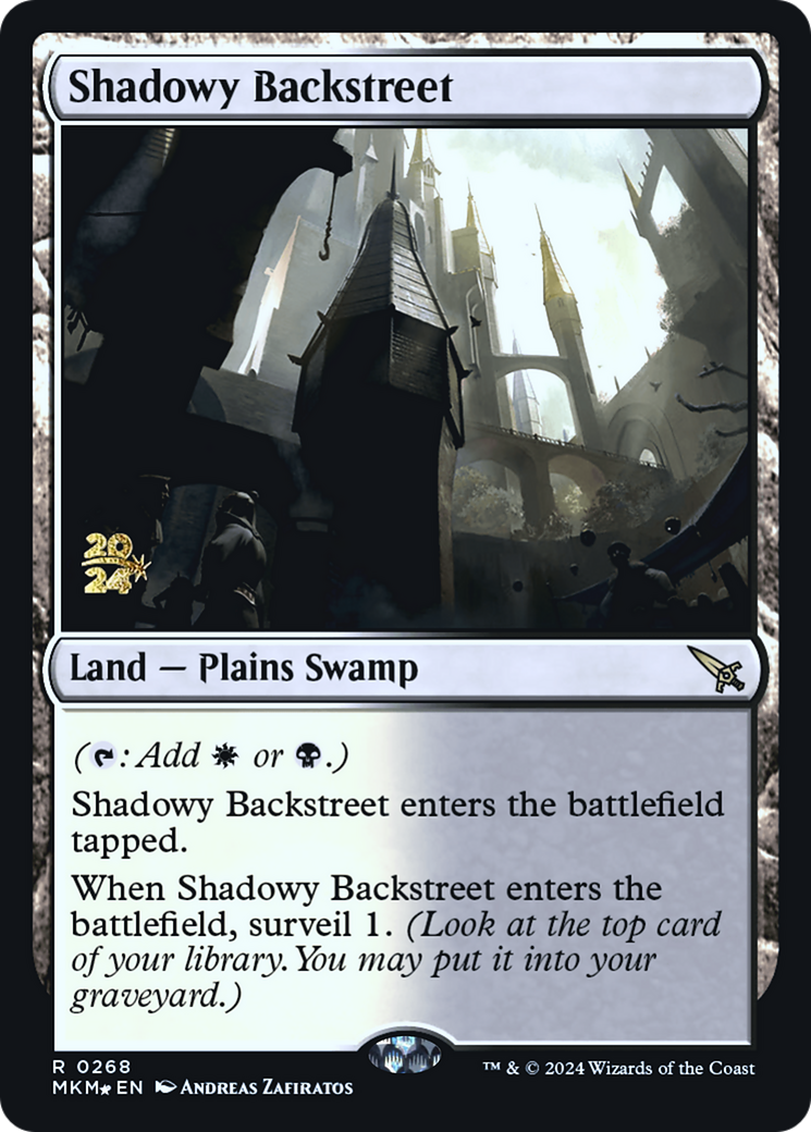 Shadowy Backstreet (PRE-268S) [Murders at Karlov Manor Promos] Foil