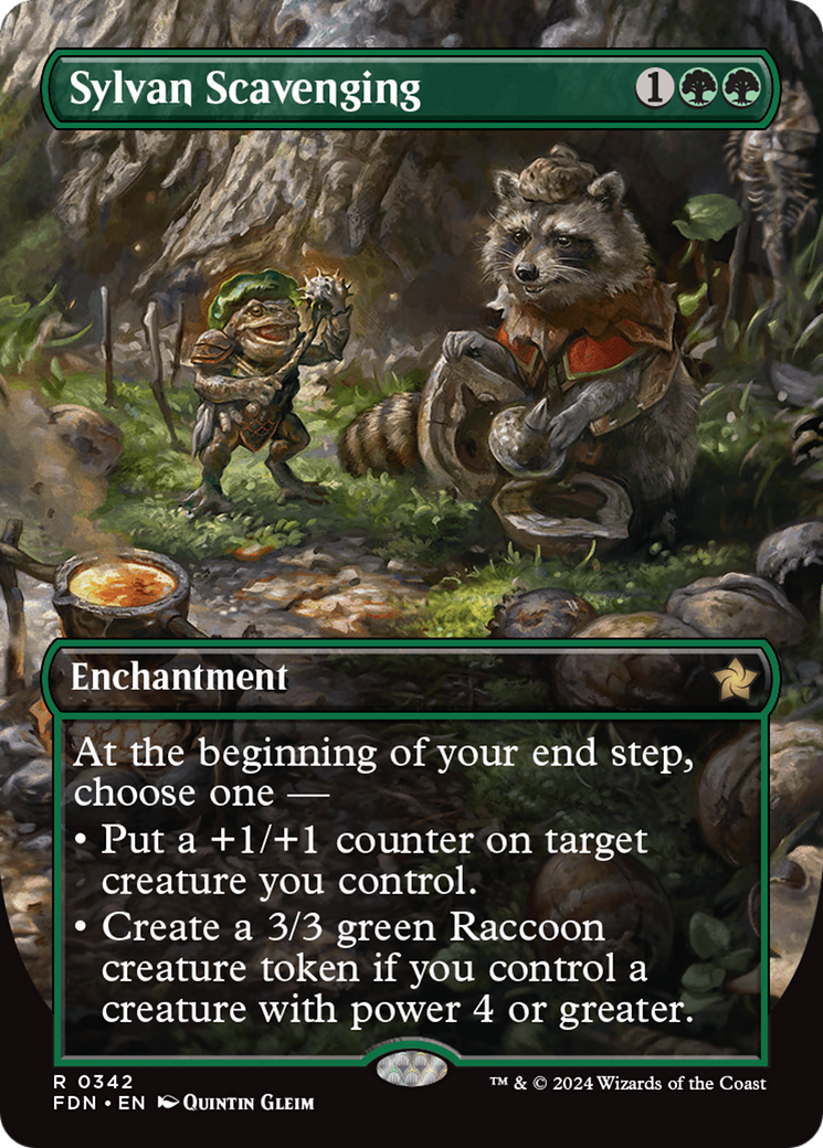 Sylvan Scavenging (FDN-342) [Foundations] (Borderless) Foil
