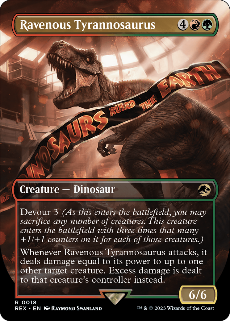 Ravenous Tyrannosaurus (REX-018) [Jurassic World Collection] (Borderless) Foil