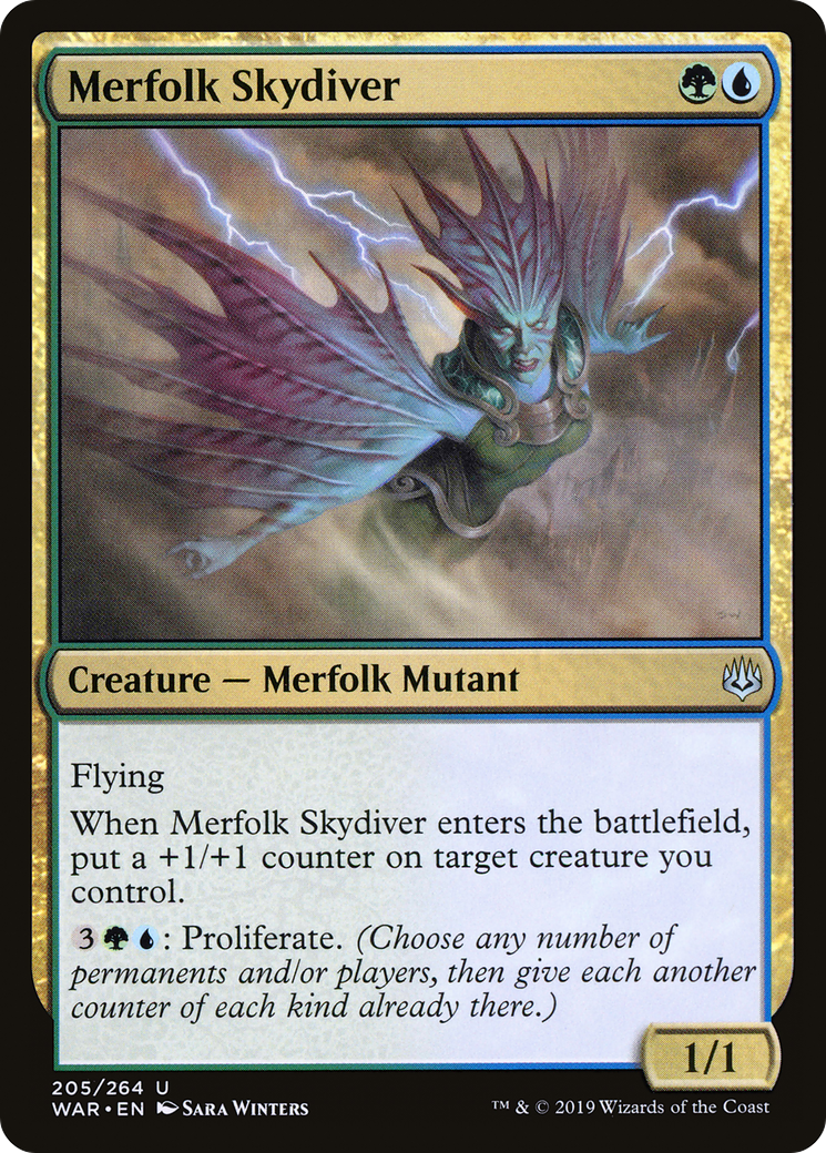Merfolk Skydiver (WAR-205) [War of the Spark] Foil