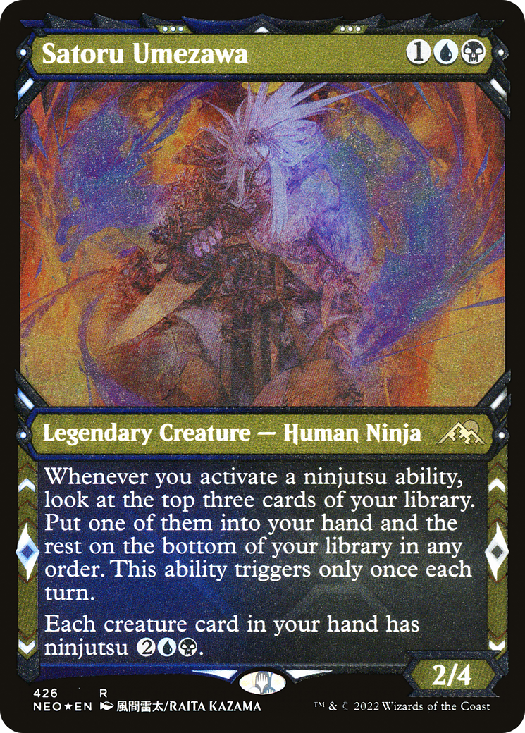 Satoru Umezawa (NEO-426) [Kamigawa: Neon Dynasty]: (Showcase) Etched Foil