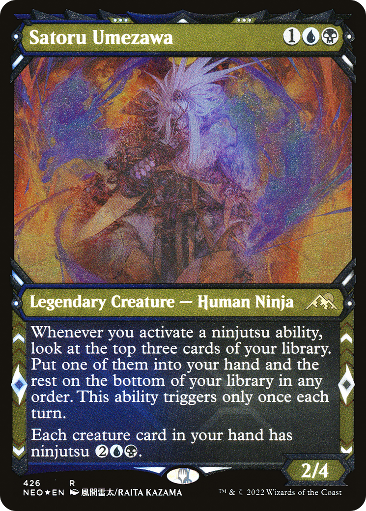 Satoru Umezawa (Showcase) (Foil Etched) (NEO-426) [Kamigawa: Neon Dynasty] Foil