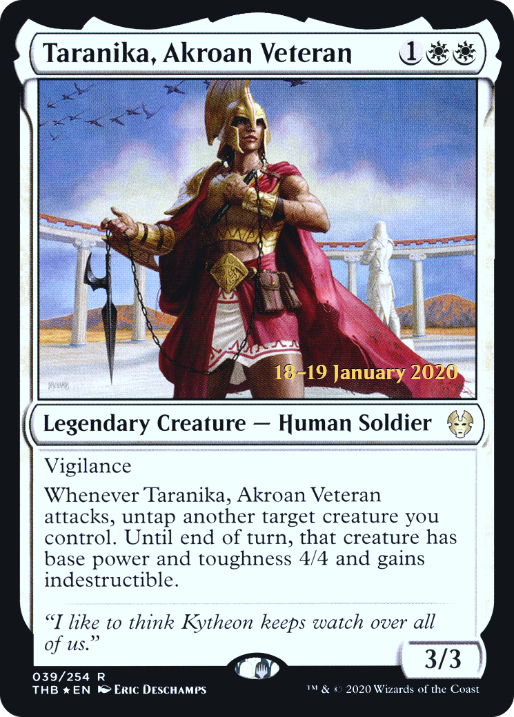 Taranika, Akroan Veteran (PRE-39S) [Theros Beyond Death Promos] Foil