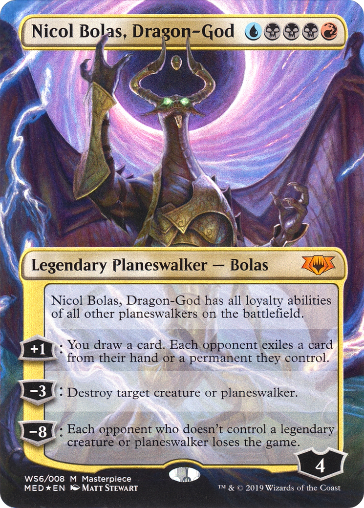 Nicol Bolas, Dragon-God (MED3-WS6) [Mythic Edition] (Borderless) Foil