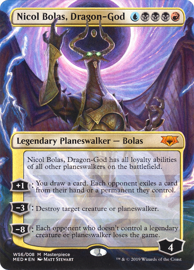 Nicol Bolas, Dragon-God (MED3-WS6) (Borderless) [Mythic Edition] Foil