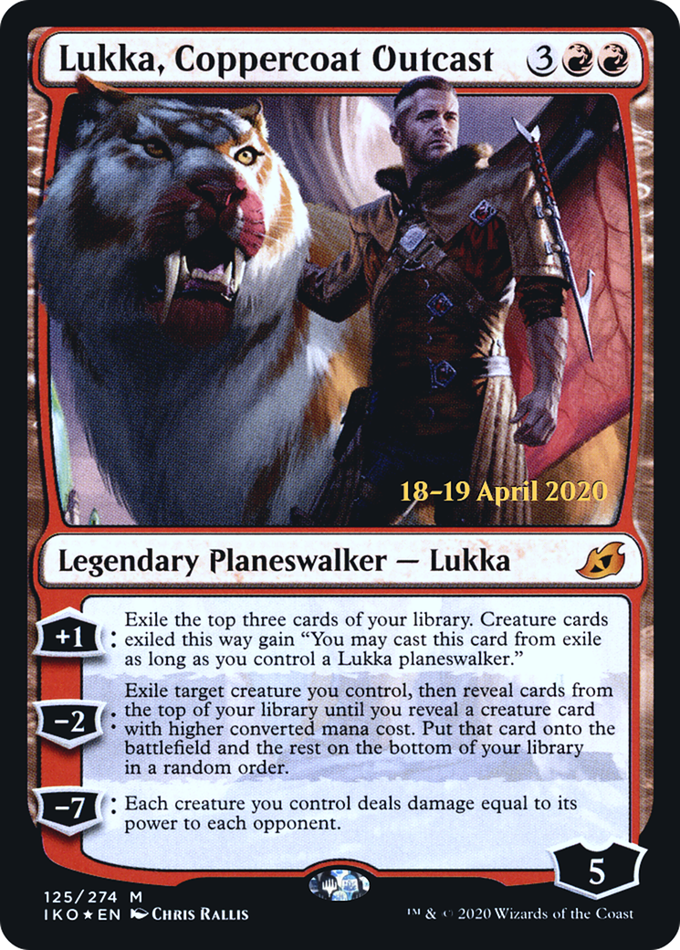 Lukka, Coppercoat Outcast (PRE-125S) [Ikoria: Lair of Behemoths Promos] Foil