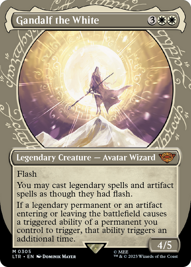 Gandalf the White (LTR-305) [The Lord of the Rings: Tales of Middle-earth]: (Showcase) (Borderless) Foil