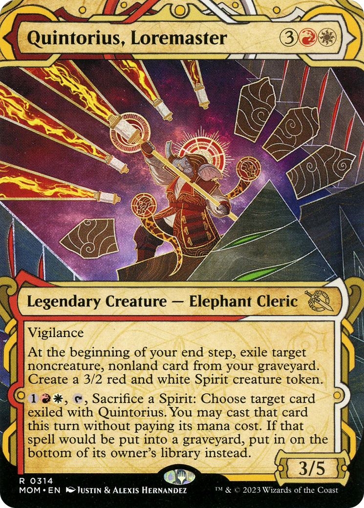Quintorius, Loremaster (MOM-314) [March of the Machine]: (Showcase) (Borderless)