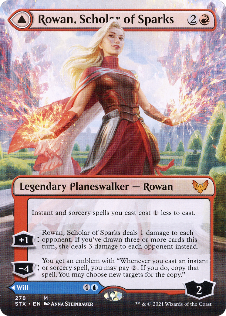 Rowan, Scholar of Sparks // Will, Scholar of Frost (STX-278) [Strixhaven: School of Mages] (Borderless) Foil