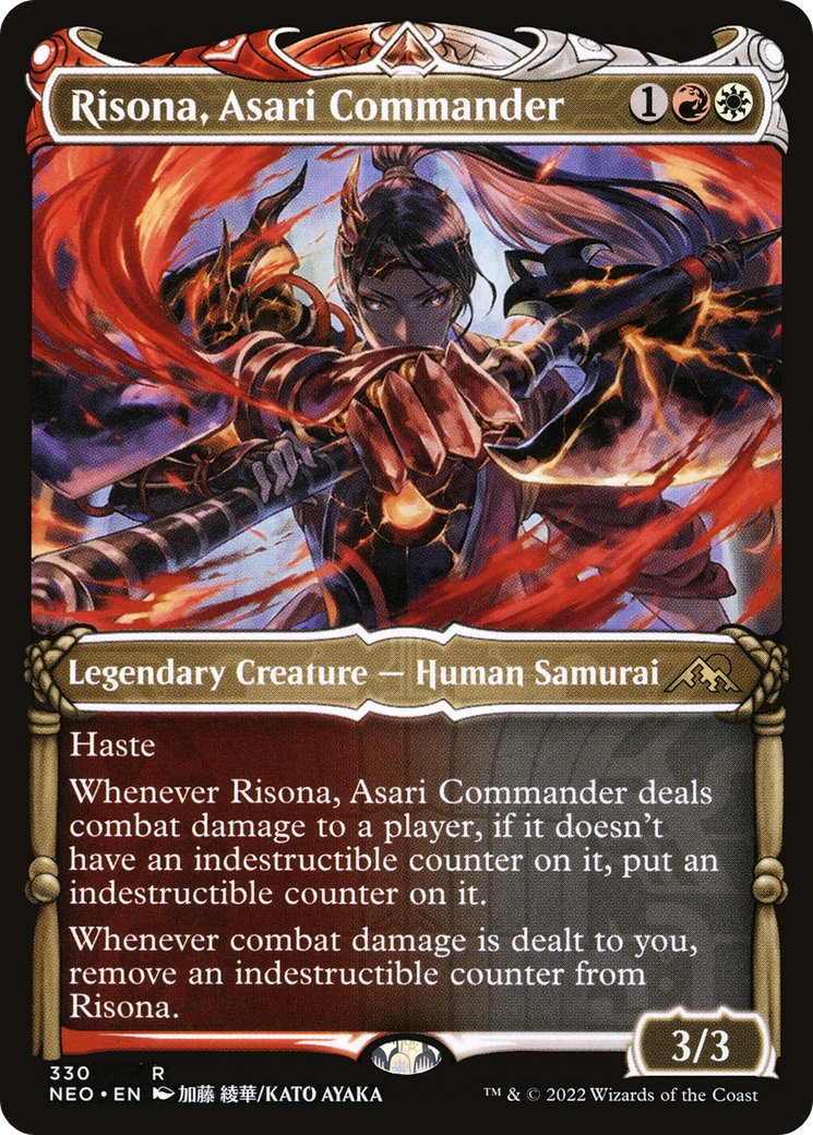 Risona, Asari Commander (Showcase) (NEO-330) [Kamigawa: Neon Dynasty]