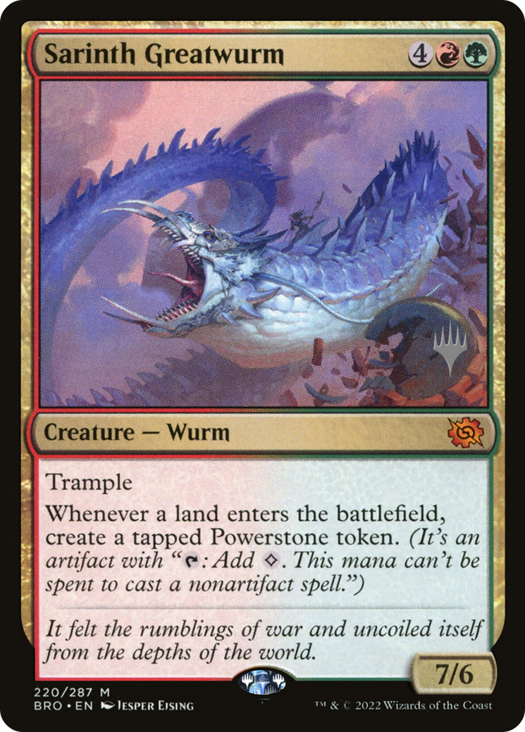 Sarinth Greatwurm (PPBRO-220) [Promo Pack: The Brothers' War Promos]