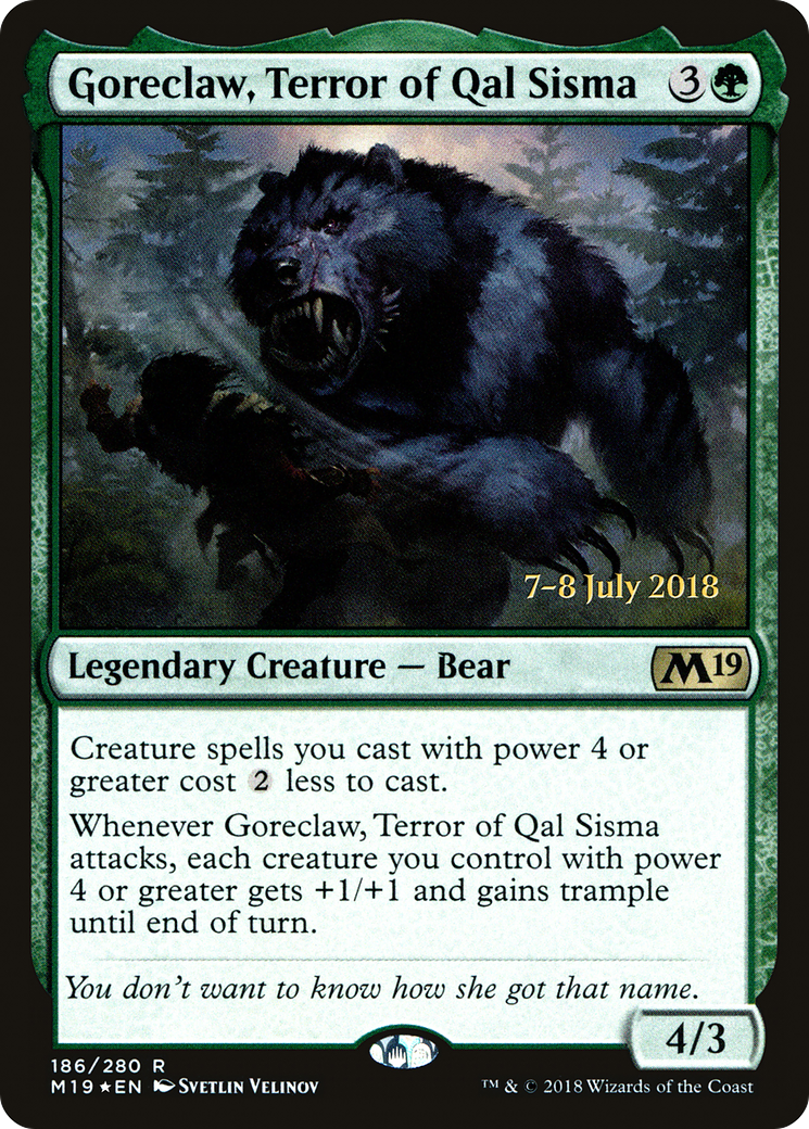 Goreclaw, Terror of Qal Sisma (PRE-186S) [Core Set 2019 Promos] Foil