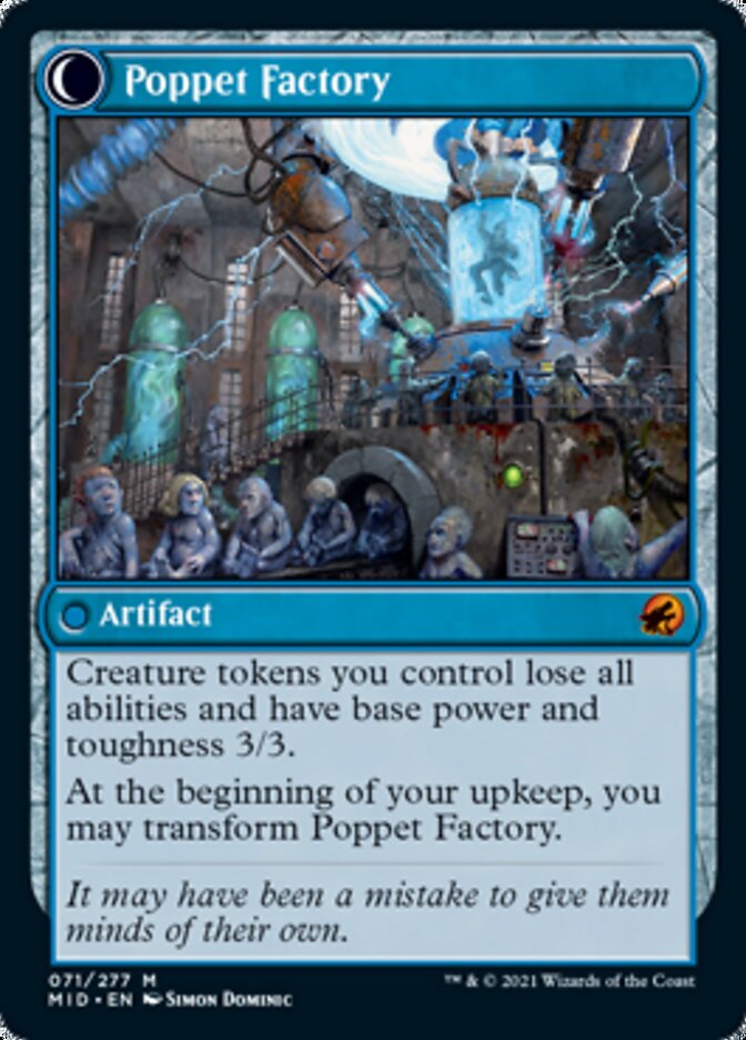 Poppet Stitcher // Poppet Factory (MID-071) [Innistrad: Midnight Hunt]: (Double Faced Transform) Foil