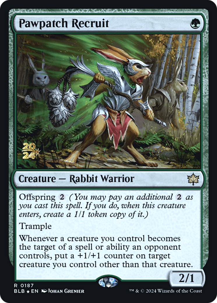 Pawpatch Recruit (PRE-187) [Bloomburrow Promos] Foil