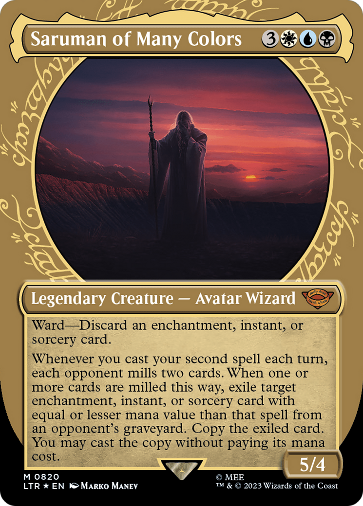 Saruman of Many Colors (LTR-820) [The Lord of the Rings: Tales of Middle-earth]: (Showcase) (Borderless) Foil