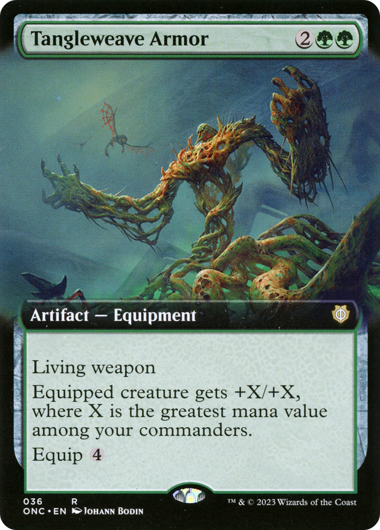 Tangleweave Armor (ONC-036) [Phyrexia: All Will Be One Commander]: (Extended Art) Foil