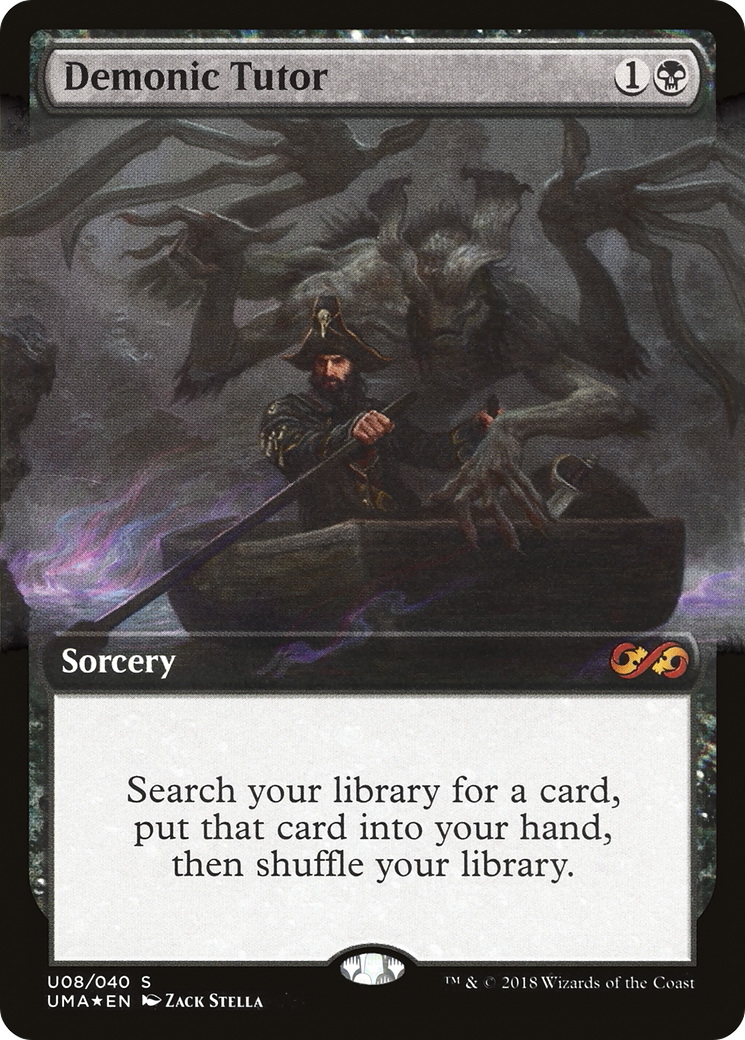 Demonic Tutor (UMA:BT-0U8) [Ultimate Box Topper]: (Extended Art) Foil