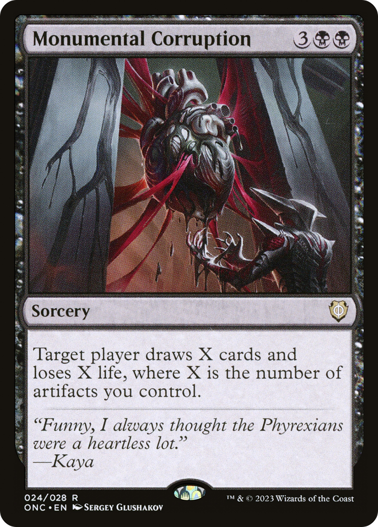 Monumental Corruption (ONC-024) [Phyrexia: All Will Be One Commander] Foil