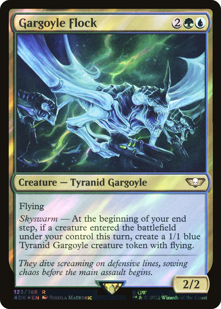 Gargoyle Flock (Surge Foil) (40K-123) [Warhammer 40,000 Commander] Foil