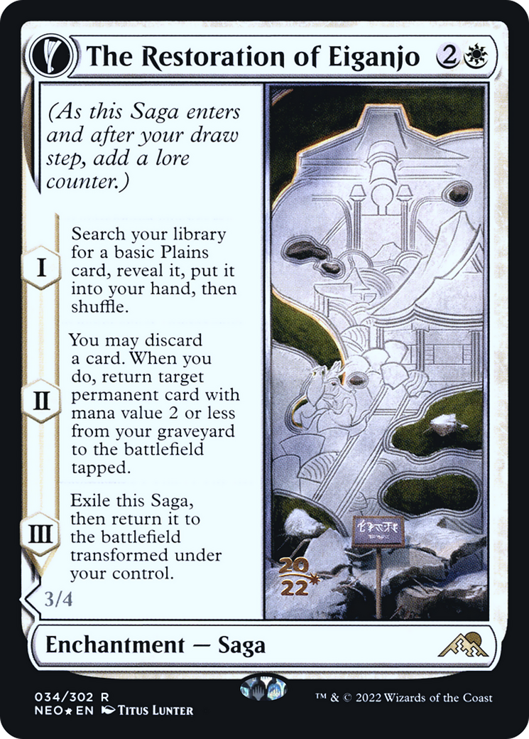 The Restoration of Eiganjo (PRE-034) [Kamigawa: Neon Dynasty Promos] Foil
