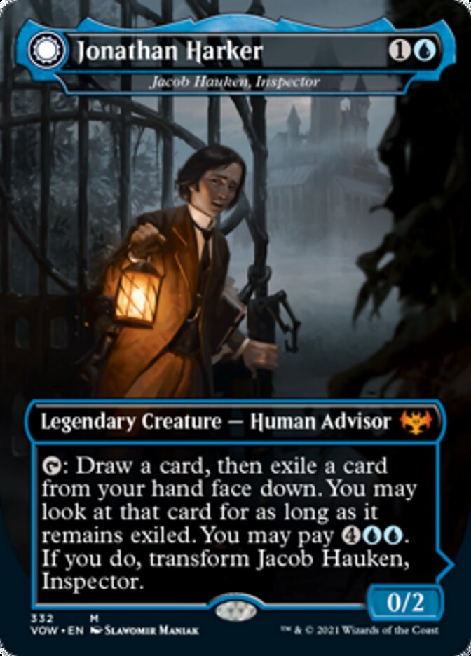 Jacob Hauken, Inspector // Hauken's Insight (VOW-332) [Innistrad: Crimson Vow]: (Double Faced Transform) (Borderless) Foil