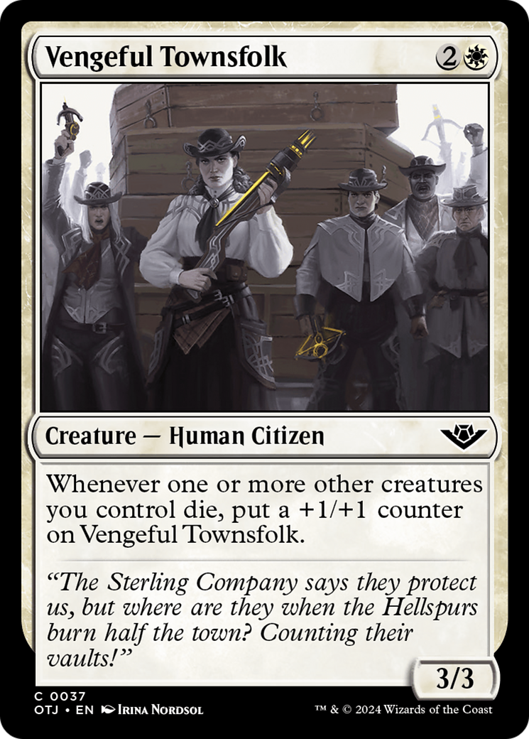 Vengeful Townsfolk (OTJ-037) [Outlaws of Thunder Junction] Foil