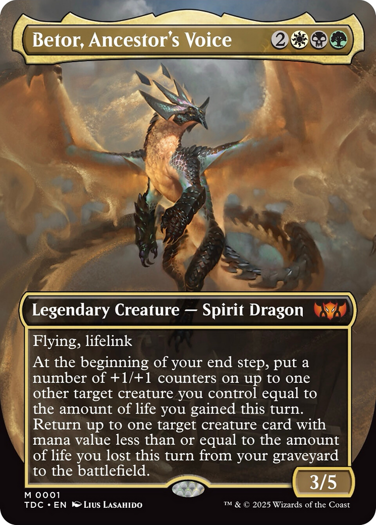 Betor, Ancestor's Voice (TDC-001) [Commander: Tarkir: Dragonstorm] (Borderless) Foil