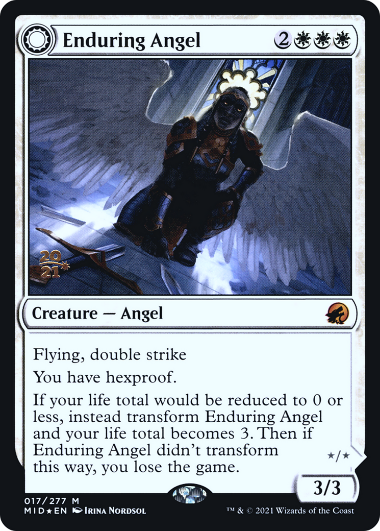 Enduring Angel (PRE-17S) [Innistrad: Midnight Hunt Promos] Foil