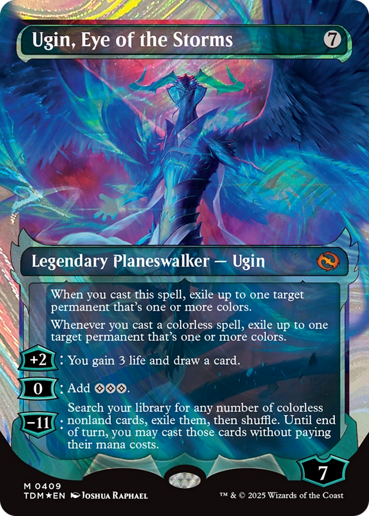 Ugin, Eye of the Storms (TDM-409) [Tarkir: Dragonstorm]: (Showcase) (Borderless) Foil