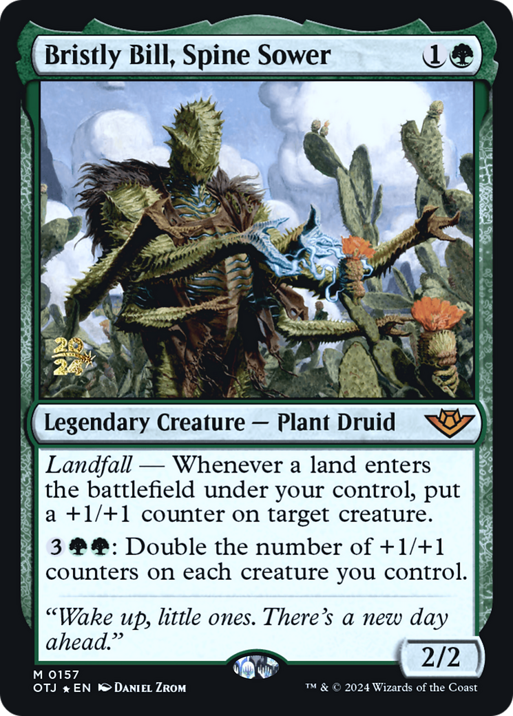 Bristly Bill, Spine Sower (PRE-157S) [Outlaws of Thunder Junction Promos] Foil
