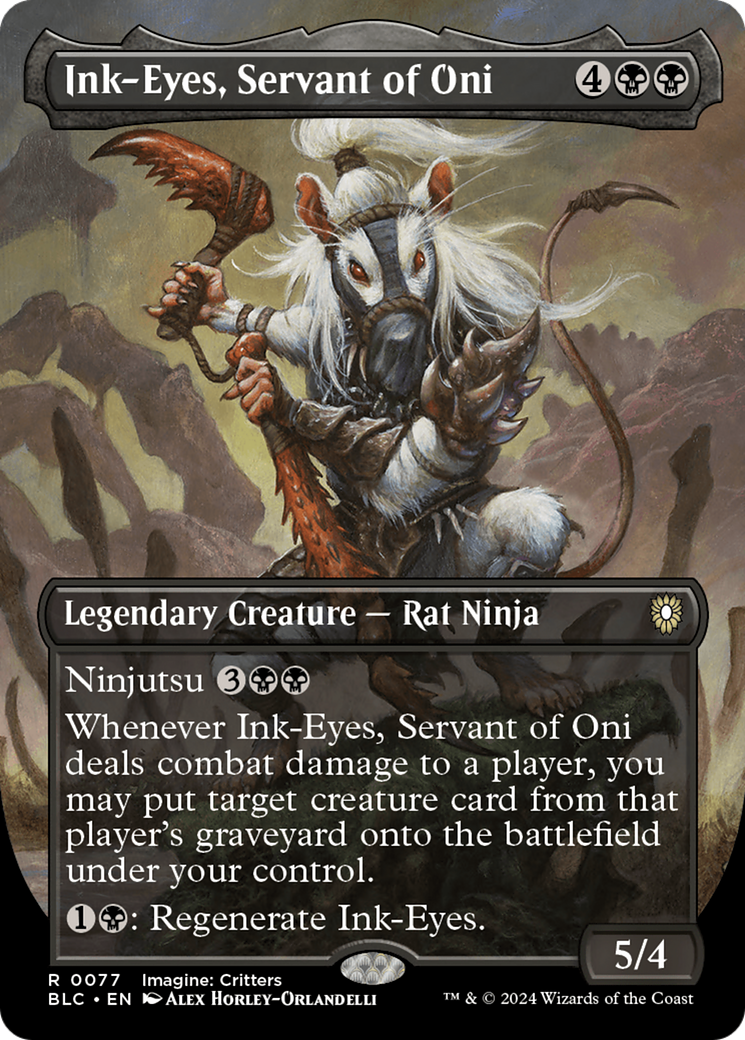 Ink-Eyes, Servant of Oni (BLC-077) [Bloomburrow Commander] (Borderless) Foil