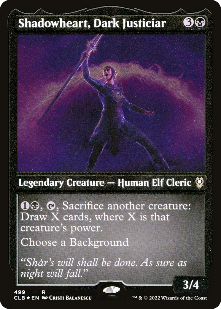 Shadowheart, Dark Justiciar (CLB-499) [Commander Legends: Battle for Baldur's Gate] Etched Foil
