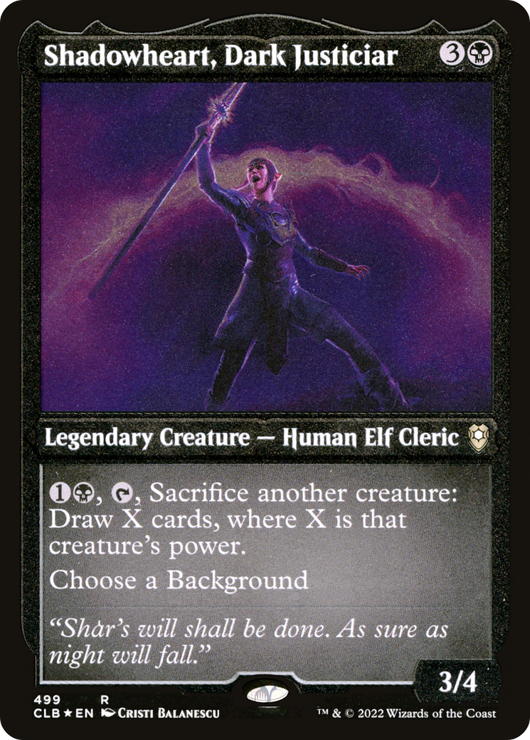 Shadowheart, Dark Justiciar (Foil Etched) (CLB-499) [Commander Legends: Battle for Baldur's Gate] Foil