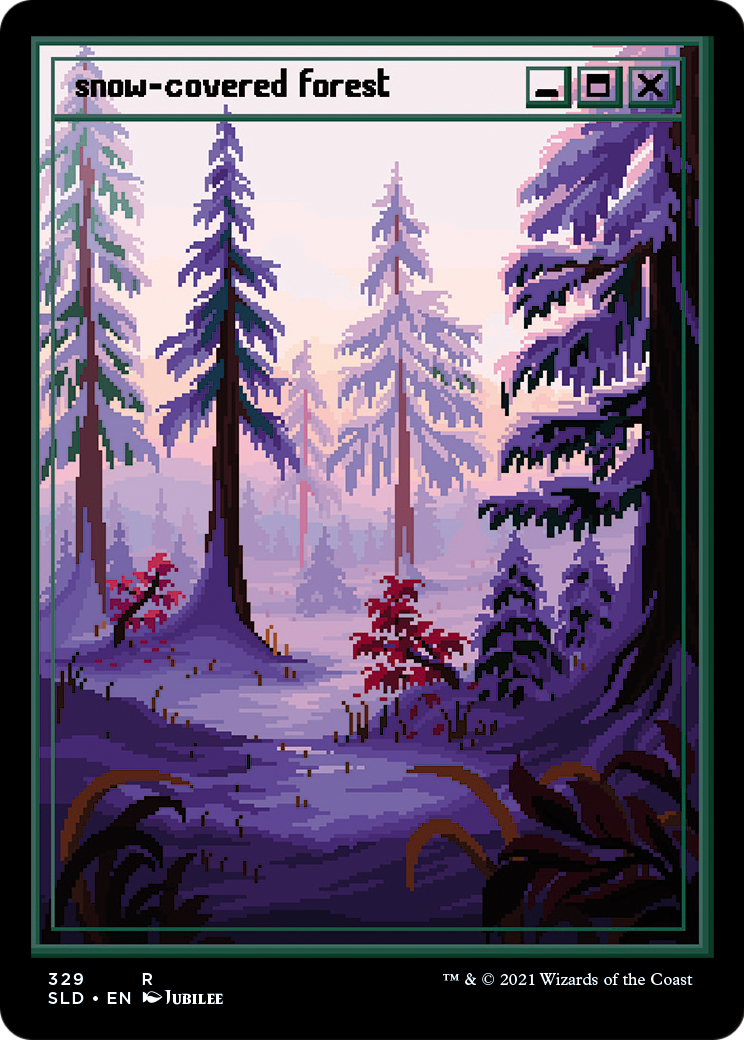 Snow-Covered Forest (PixelSnowLands.jpg) (SLD-329) [Secret Lair Drop]
