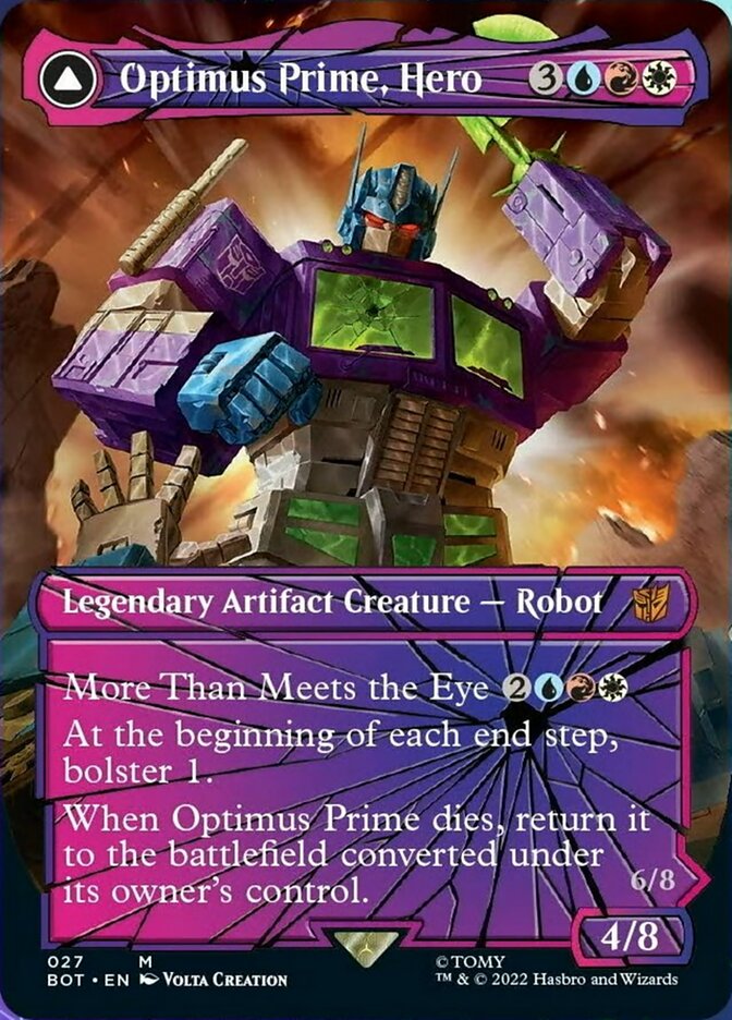 Optimus Prime, Hero // Optimus Prime, Autobot Leader (BOT-027) [Transformers]: (shatteredglass, convertdfc) (Borderless) Foil