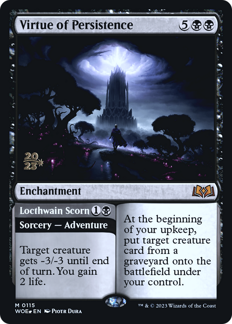 Virtue of Persistence (PRE-115) [Wilds of Eldraine Promos] Foil