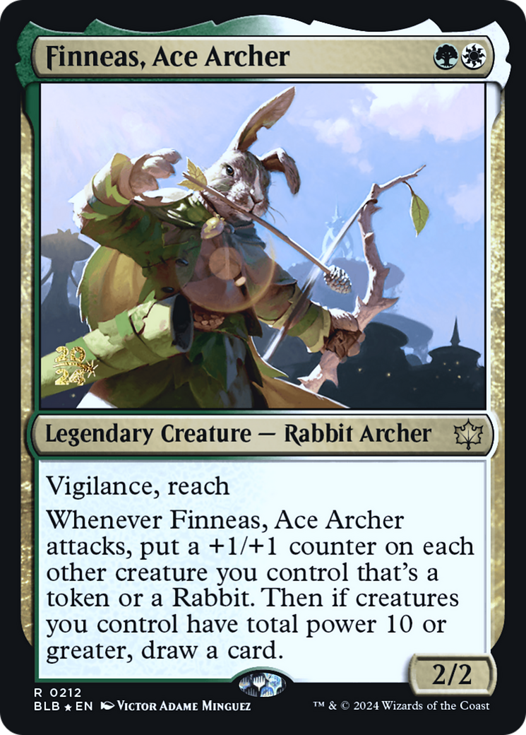 Finneas, Ace Archer (PRE-212S) [Bloomburrow Promos] Foil