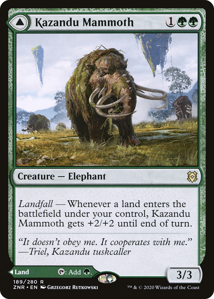 Kazandu Mammoth // Kazandu Valley (ZNR-189) [Zendikar Rising] Foil