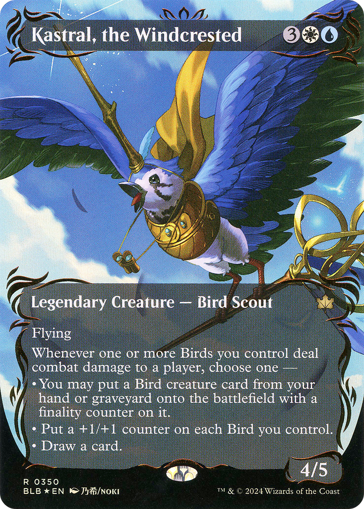 Kastral, the Windcrested (BLB-350) [Bloomburrow]: (Showcase) (Borderless) Foil