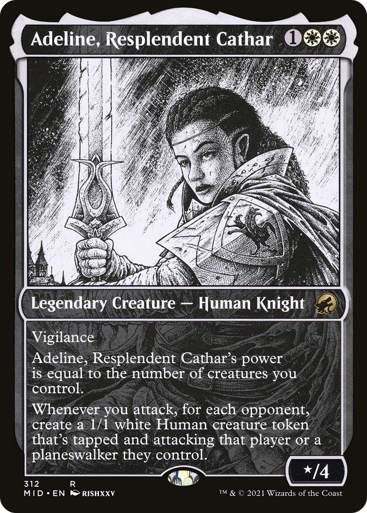 Adeline, Resplendent Cathar (MID-312) [Innistrad: Midnight Hunt]: (Showcase) Foil