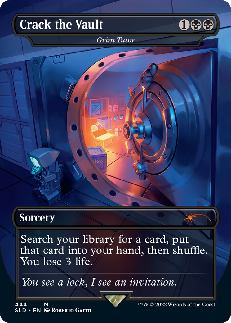 Grim Tutor (SLD-444) [Secret Lair Drop] / Crack the Vault (Borderless) Foil